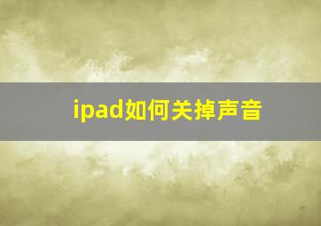 ipad如何关掉声音