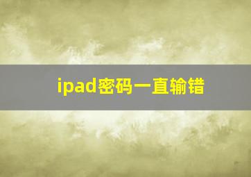 ipad密码一直输错