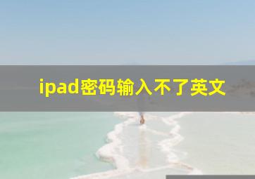 ipad密码输入不了英文