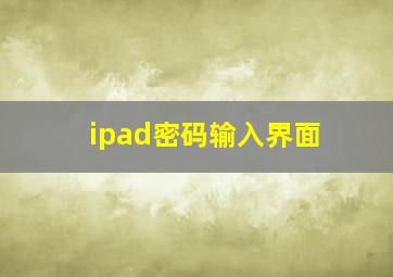 ipad密码输入界面