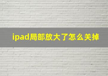 ipad局部放大了怎么关掉