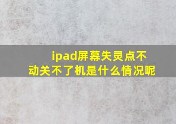 ipad屏幕失灵点不动关不了机是什么情况呢