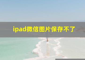 ipad微信图片保存不了