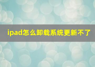 ipad怎么卸载系统更新不了