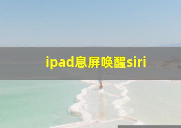 ipad息屏唤醒siri