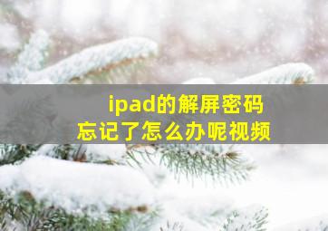 ipad的解屏密码忘记了怎么办呢视频