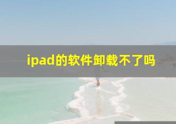 ipad的软件卸载不了吗