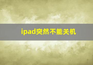 ipad突然不能关机