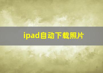 ipad自动下载照片