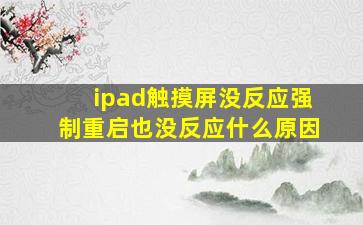 ipad触摸屏没反应强制重启也没反应什么原因