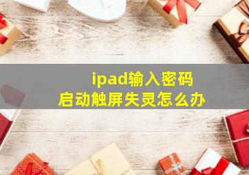 ipad输入密码启动触屏失灵怎么办