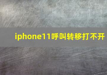 iphone11呼叫转移打不开