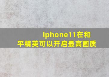 iphone11在和平精英可以开启最高画质