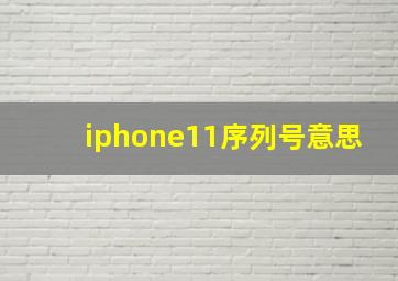 iphone11序列号意思