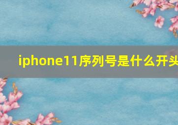 iphone11序列号是什么开头