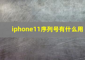 iphone11序列号有什么用