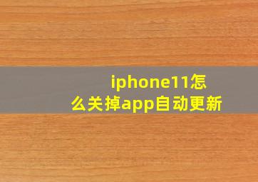 iphone11怎么关掉app自动更新