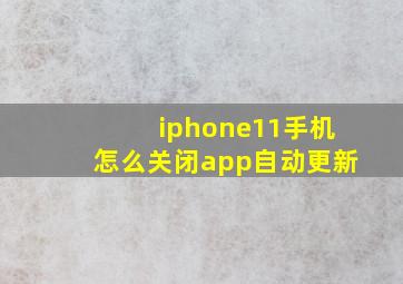 iphone11手机怎么关闭app自动更新