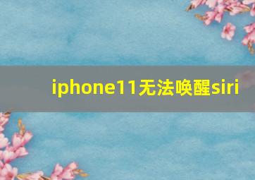 iphone11无法唤醒siri