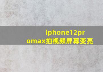 iphone12promax拍视频屏幕变亮