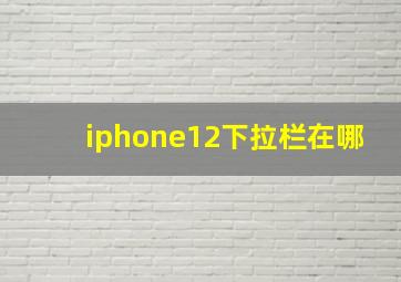 iphone12下拉栏在哪