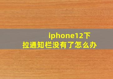 iphone12下拉通知栏没有了怎么办