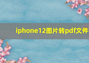 iphone12图片转pdf文件