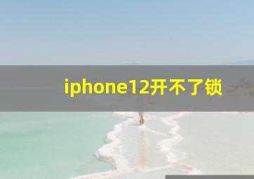 iphone12开不了锁