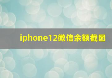 iphone12微信余额截图