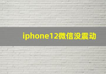 iphone12微信没震动