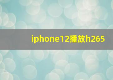 iphone12播放h265