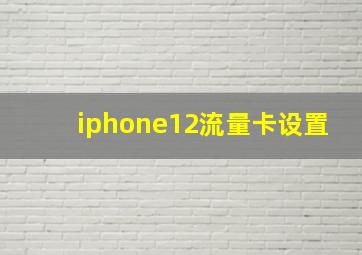 iphone12流量卡设置