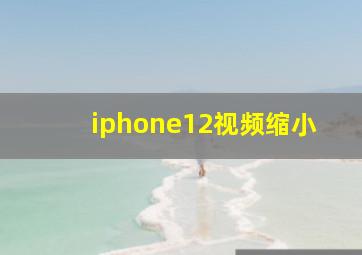 iphone12视频缩小