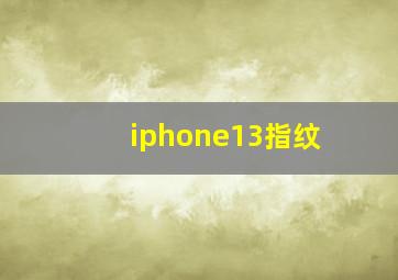 iphone13指纹