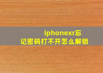 iphonexr忘记密码打不开怎么解锁