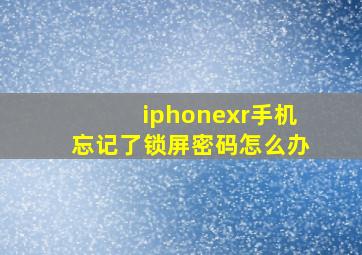 iphonexr手机忘记了锁屏密码怎么办