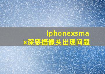 iphonexsmax深感摄像头出现问题