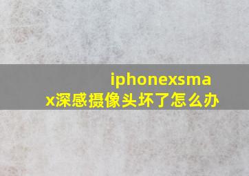 iphonexsmax深感摄像头坏了怎么办