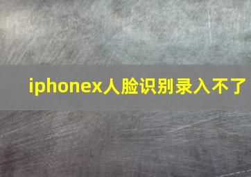 iphonex人脸识别录入不了