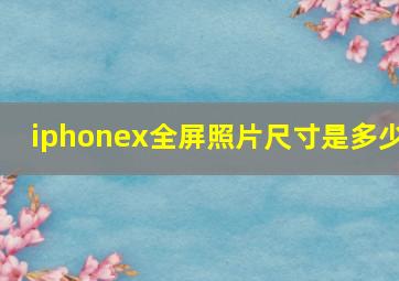 iphonex全屏照片尺寸是多少