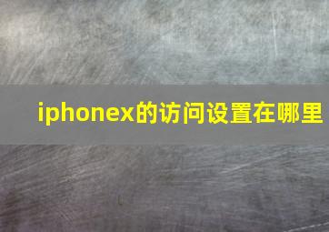 iphonex的访问设置在哪里