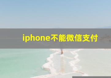 iphone不能微信支付