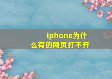 iphone为什么有的网页打不开