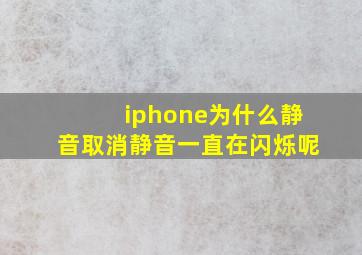 iphone为什么静音取消静音一直在闪烁呢