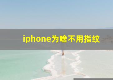 iphone为啥不用指纹