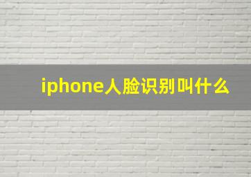 iphone人脸识别叫什么