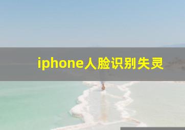 iphone人脸识别失灵