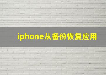 iphone从备份恢复应用