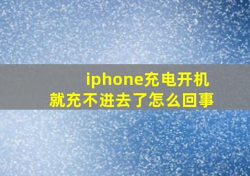 iphone充电开机就充不进去了怎么回事