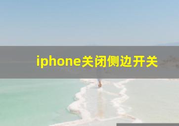 iphone关闭侧边开关